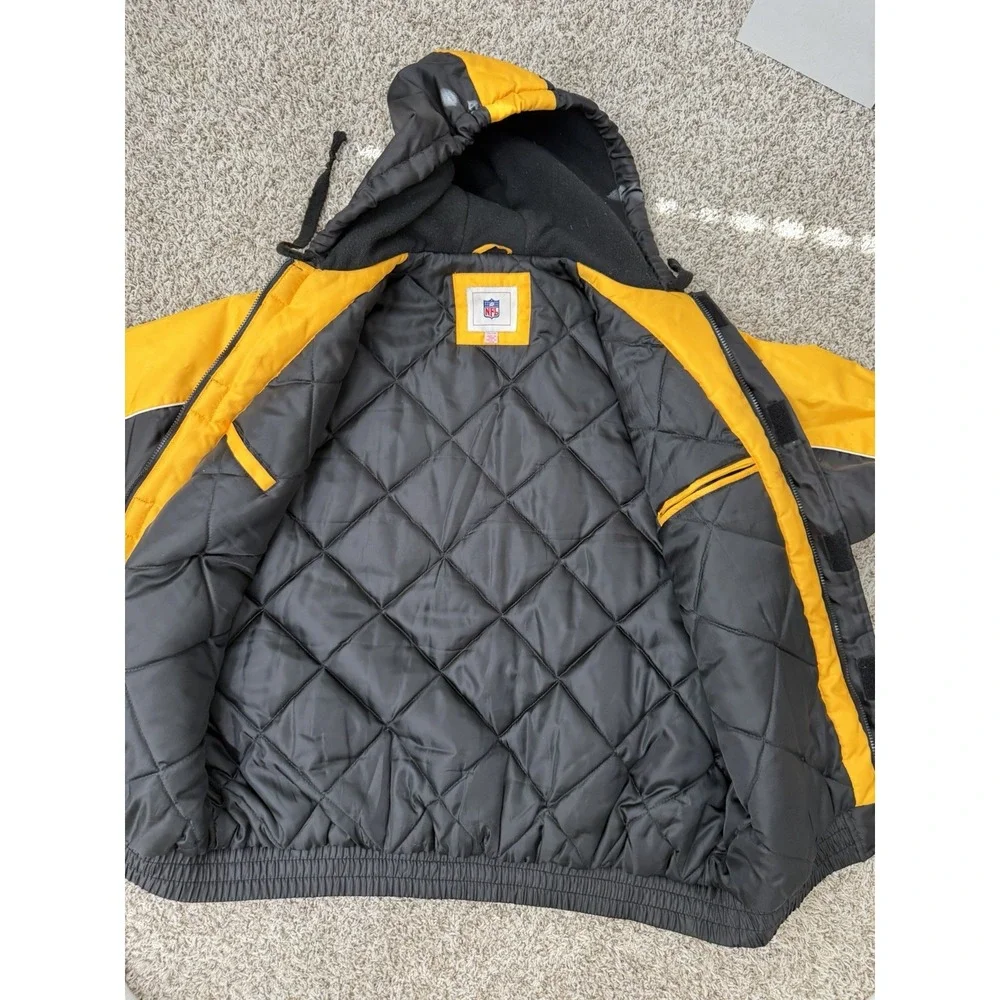 Vintage Pittsburg Steelers Puffer Jacket Men's Size 2XL NFL Starter Style 90s